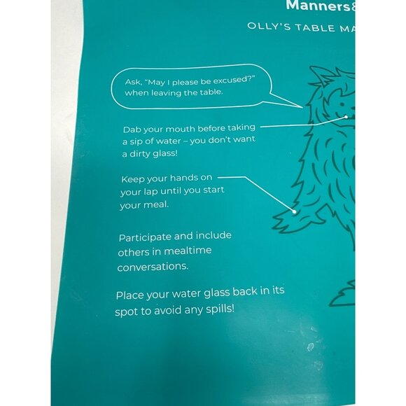 Manners & Co. Set Of 2 Childrens Silicone Table Mats 16x12 - Picture 3 of 8